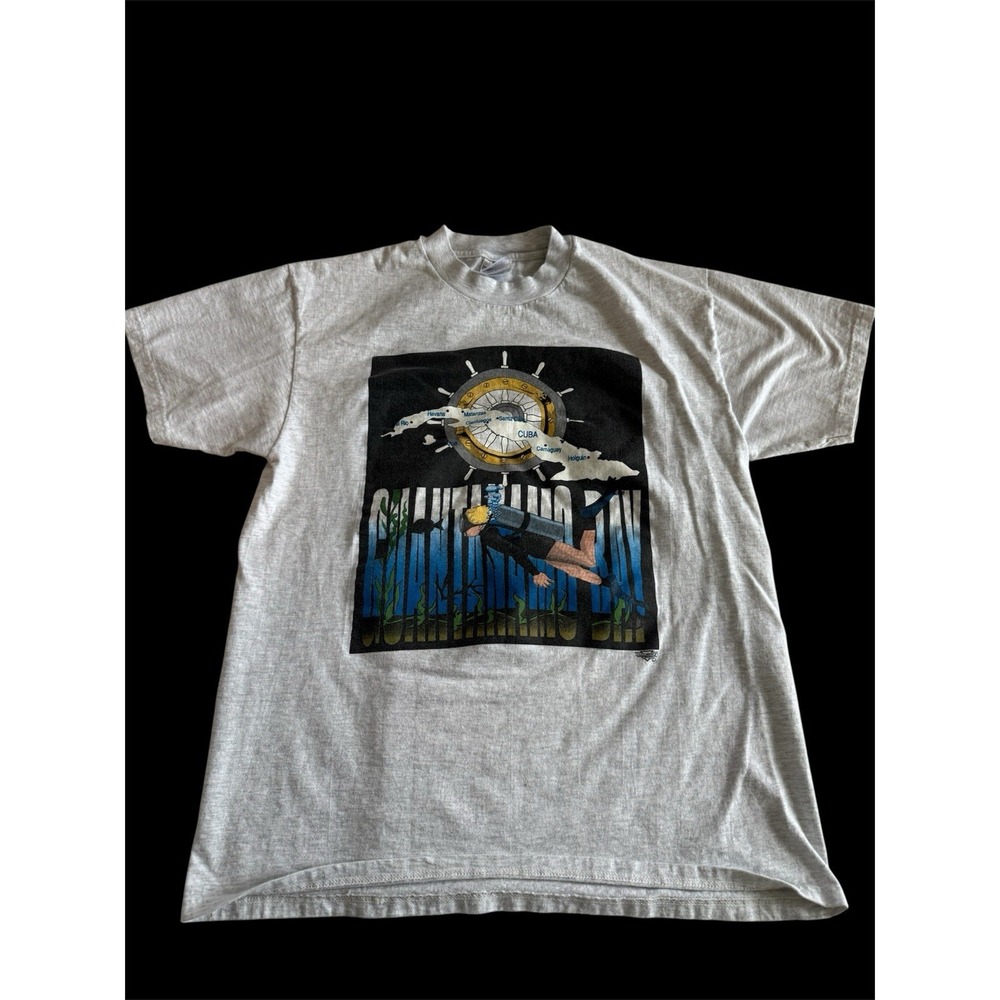 Guantanamo Bay Cuba Tee Shirt  Men's Large Gray